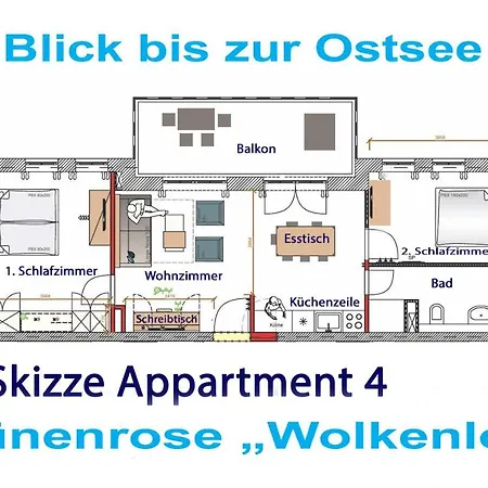 Duenenrose 4 Wolkenlos 公寓 *
